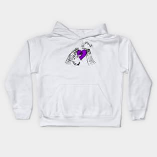 Heart Music Purple Kids Hoodie